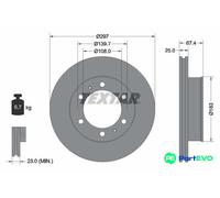 TEXTAR 2 X BRAKE DISC 92222600 FOR TOYOTA