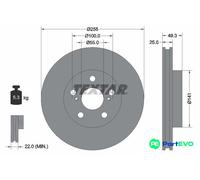 TEXTAR 2 X BRAKE DISC 92225003 FOR TOYOTA
