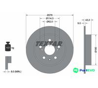TEXTAR 2 X BRAKE DISC 92225303 FOR FIAT SUZUKI