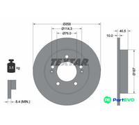 TEXTAR 2 X BRAKE DISC 92226103 FOR HYUNDAI KIA