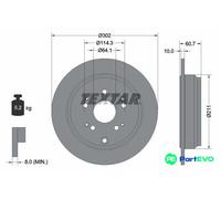 TEXTAR 2 X BRAKE DISC 92227203 FOR HONDA