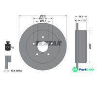TEXTAR 2 X BRAKE DISC 92227700 FOR JEEP