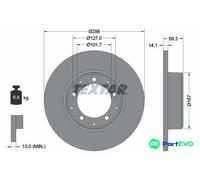 TEXTAR 2 X BRAKE DISC 92230503 FOR LAND ROVER