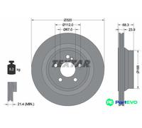TEXTAR 2 X BRAKE DISC 92233705 FOR MERCEDES-BENZ