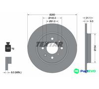 TEXTAR 2 X BRAKE DISC 92234203 FOR HONDA