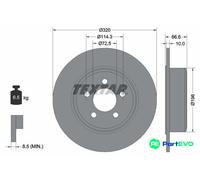 TEXTAR 2 X BRAKE DISC 92234803 FOR CHRYSLER