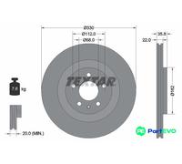 TEXTAR 2 X BRAKE DISC 92238305 FOR AUDI PORSCHE