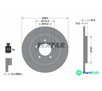 TEXTAR 2 X BRAKE DISC 92239103 FOR HYUNDAI