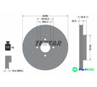 TEXTAR 2 X BRAKE DISC 92239303 FOR KIA