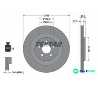 TEXTAR 2 X BRAKE DISC 92241803 FOR AUDI