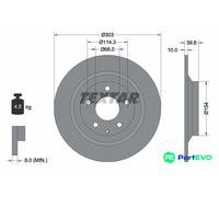 TEXTAR 2 X BRAKE DISC 92242703 FOR MAZDA