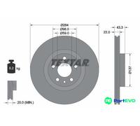 TEXTAR 2 X BRAKE DISC 92252803 FOR FIAT