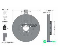 TEXTAR 2 X BRAKE DISC 92253725 FOR BMW