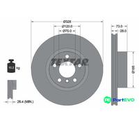 TEXTAR 2 X BRAKE DISC 92257105 FOR BMW