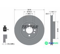 TEXTAR 2 X BRAKE DISC 92262403 FOR MINI