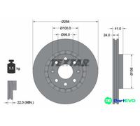 TEXTAR 2 X BRAKE DISC 92263303 FOR CHEVROLET