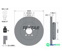 TEXTAR 2 X BRAKE DISC 92265625 FOR BMW