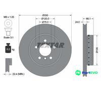 TEXTAR 2 X BRAKE DISC 92265825 FOR BMW
