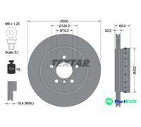 TEXTAR 2 X BRAKE DISC 92265925 FOR BMW
