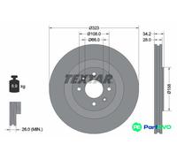 TEXTAR 2 X BRAKE DISC 92267103 FOR CITROËN PEUGEOT DS