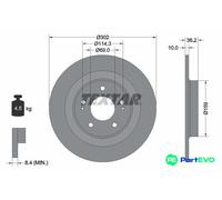 TEXTAR 2 X BRAKE DISC 92267403