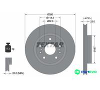 TEXTAR 2 X BRAKE DISC 92268303 FOR SUZUKI