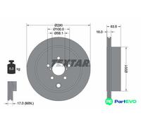 TEXTAR 2 X BRAKE DISC 92270903 FOR SUBARU