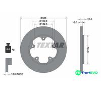 TEXTAR 2 X BRAKE DISC 92274103