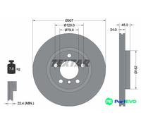 TEXTAR 2 X BRAKE DISC 92275605 FOR MINI