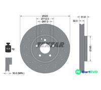TEXTAR 2 X BRAKE DISC 92277705 FOR MERCEDES-BENZ