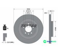 TEXTAR 2 X BRAKE DISC 92278403 FOR LAND ROVER