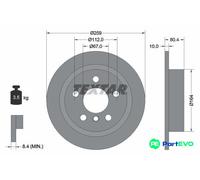 TEXTAR 2 X BRAKE DISC 92279303 FOR MINI