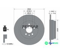 TEXTAR 2 X BRAKE DISC 92283003 FOR LAND ROVER