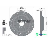 TEXTAR 2 X BRAKE DISC 92283703 FOR MERCEDES-BENZ
