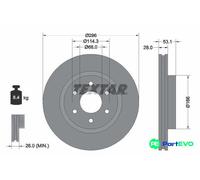 TEXTAR 2 X BRAKE DISC 92285803