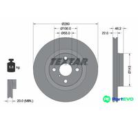 TEXTAR 2 X BRAKE DISC 92287603 FOR TOYOTA