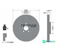 TEXTAR 2 X BRAKE DISC 92289805 FOR VOLVO