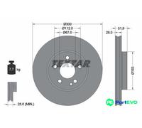 TEXTAR 2 X BRAKE DISC 92291803