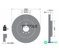 TEXTAR 2 X BRAKE DISC 92293003 FOR LAND ROVER