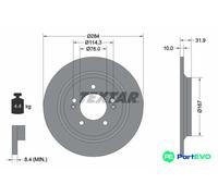 TEXTAR 2 X BRAKE DISC 92293103 FOR HYUNDAI KIA