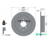 TEXTAR 2 X BRAKE DISC 92294903 FOR HYUNDAI KIA