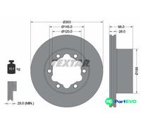 TEXTAR 2 X BRAKE DISC 92295303