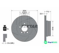 TEXTAR 2 X BRAKE DISC 92295505 FOR BMW