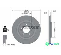 TEXTAR 2 X BRAKE DISC 92296203 FOR HYUNDAI