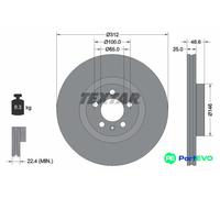 TEXTAR 2 X BRAKE DISC 92303303 FOR VW