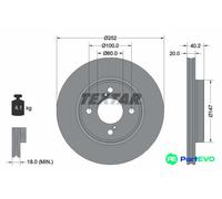 TEXTAR 2 X BRAKE DISC 92303703