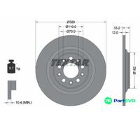 TEXTAR 2 X BRAKE DISC 92304103 FOR JEEP