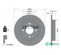 TEXTAR 2 X BRAKE DISC 92304403