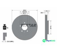 TEXTAR 2 X BRAKE DISC 92305505