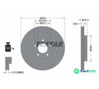TEXTAR 2 X BRAKE DISC 92305603